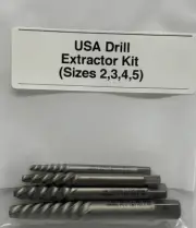 USA Drill Extractor Kit (Sizes 2,3,4,5)