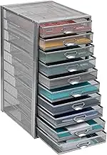Mind Reader File Storage Drawers, Desk Organizer, Multi-Purpose, Crafts, Office, Metal Mesh, 10.75" L x 14" W x 21.25" H, Silver