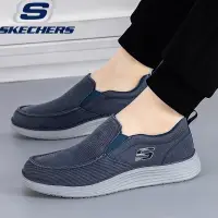 在飛比找蝦皮商城精選優惠-斯凱奇 Skechers 2024新款男士套腳輕便休閒鞋 厚