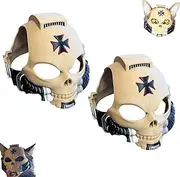 Grimaldus Cat Helmet,The Ultimate Battle Helmet for Pet,Fun Cool Cat Cosplay Helmets Hat,Helmets Mask for Kitten,Pet Armor Mask(2pcs)