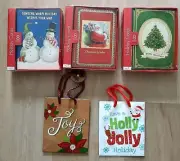 24 Christmas cards with envelopes variety bundle + 2 mini xmas gift bags NEW