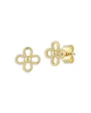 Alberto Amati 14K Yellow Gold Openwork Flower Stud Earrings OS