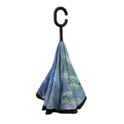 Artico Inverted Reverse Umbrella Windproof Double Layer C-Handle Monet Water Lil