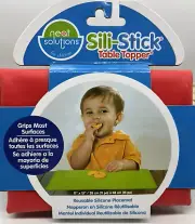 SILICONE TableMat Baby/toddler/child Red Table topper NoMESS REUSABLE/portable