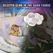 Foldable 2-in-1 Baby Lounger Glow in Dark Kids Sofa Portable Couch