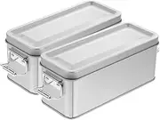 STOBAZA Vintage Tinplate Candy Box Lids 2 Pcs Storage Box for Cookies Tea Biscuits Snacks Food Storage Bins Lids for Home Organization