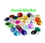 20 x octagon beads mixed colours crystal glass suncatchers mobiles 14mm 2 holes