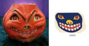 GLASSINE PAPER REPLACEMENT FACE - SMILING HALLOWEEN JOL PAPER MACHE LANTERN #B