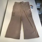 BEARPAW Women's Micro Fleece Drawstring Athletic Jogger Sweatpants Brown XL