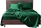 6 Pieces Olive Satin Twin XL Sheet Set with 4 Pillowcases, 18'' Deep Fitted