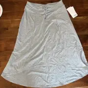 Athleta Beachcomber Skirt Midi High Low Stretch Jersey Pull-On Gray NWT Small