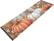 ZRYSMY Washable Runner Rug Pumpkin Harvest Board Retro 2’ x 6’ Non-Slip Floor Carpet Runner Rug for Hallways Kitchen Laundry Room Bedroom Floor Carpet Runner- Soft Thin Mat for Family Pet