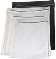 Premium Mesh Laundry Bags Set of 4: Large (1 Black - 1 White), and Medium (2 ...