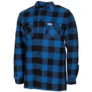 FOX Lumberjack Shirt Outdoor Leisure Loggers Shirt Jacket Blue Black Checked
