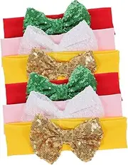 [WOONEKY] Headband Set 6 Pieces Baby Girl Headwrap Christmas Themed Elastic Easy to Wear for Boys and Girls and Family