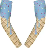[Generic] Compression Arm Sleeves | Sports Arm Sleeves - Color Matching Ice Cream Theme Elbow Protector UV Protection for Multiple Activities