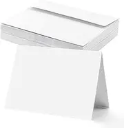 VANRA White Blank Greeting Cards with Envelopes 12.7x17.8 cm 100 Pack White Cardstock with A7 Envelopes Bulk Self Seal for DIY Thank You Cards, Wedding Invitations Cards (5x7 inches)