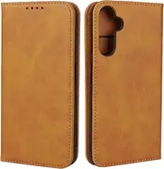 for Galaxy A25 5G Case Leather Wallet with Credit Card Holder Slot SunYoo Flip Cover Drop Protection Shockproof Stand Magnetic Folio Women Men Her Purse for Samsung GalaxyA25 5g Light Brown