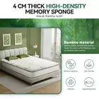Memory Foam Mattress Topper Mat Bamboo Cover Protector Double Queen King 4cm