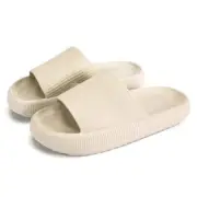 Cloud Slippers for Women and Men, Pillow House Slippers 7-8 Women/6-7 Men Tan