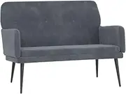 Velvet Upholstered Bench Dark Grey 108x79x79 cm - Modern Metal & Plywood Frame, Sturdy and Comfortable Seating for Living Room, Bedroom, Entryway
