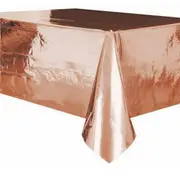 Rectangular Metallic Rose Gold Foil Tablecloth Cover