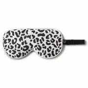 Gioia Casa Pure Silk Sleep Mask Silver Leopard