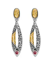 Samuel B. Silver 0.30 ct. tw. Garnet Drop Earrings