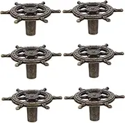 SEWOART Antique Drawer Pull Handle Set Metal Knobs for Wardrobe Dresser Cabinet Nautical Ship Wheel Style