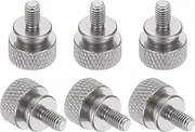 uxcell 6 Pcs M4x8mm Knurled Thumb Screw Computer Case Threaded Hand Tighten Screws Aluminum Alloy for PC Case, Gray