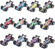 12Pcs Formula 1 Racing Cars Toy Model 3.3:2.1:1.2 Inch Matchbox Cars Crash Resistant Inertia Toy Car Race Cars Toy for Kids Birthday Party Favors