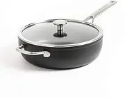 KitchenAid Skillet 28cm/4.6 L Stew Pan with Stainless Steel Handle and Lid, High Strength Aluminium, Induction Oven and Dishwasher Safe, Black