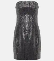 [Rotate] Rotate Sequined cotton twill minidress AU 14 black