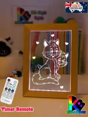 KITTY CATS PERSONALISED USB 3D LED Night Light 7 Colour Change Kids Room Lamp