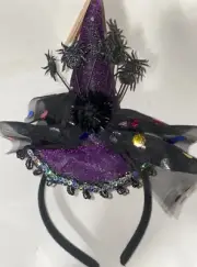 Headband Witch Hat Halloween Costume Spiders Light Up Hair Band Cosplay
