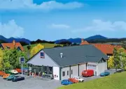 FALLER 1/87 HO Scale ALDI SUPERMARKET w/Glass Front Entrance & Shoppinging Carts