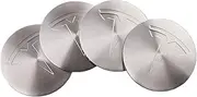 4PCS 56mm (2.2 Inches) Circular arc Form 3D Stereo Aluminum Alloy Wheel Hub Caps Centre Cover Emblem Badge Sticker fit for Tesla Roadster Model S Model X Model 3 Modification Hub Cover (Silver)