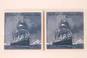 Set of 2 Holland America Line Ceramic Tile Coasters Delft Blue & White NIB