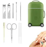 Manicure Set | Fingernail Clippers & Toenail Clippers - Travel Size Manicure Set Stainless Steel Pedicure Care Grooming Kit with Suitcase Storage Case for Adults