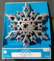 Holiday Time 10" LED Lighted Glitter Silver Snowflake Tree Topper ***NEW***