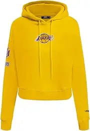 Pro Standard Womens NBA Classic Chenille Cropped Pullover Hoodie Yellow