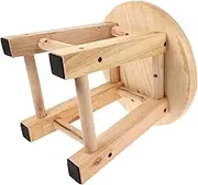 Cabilock Circle Ottoman Small Wooden Stool Rustic Decorative Mini Stool Step Chair for Small Trinkets Plants Stand Footstool Bathroom Supplies 25 * 25cm Outdoor Ottoman