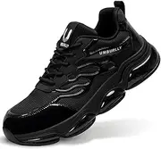 [Hogent] Steel Toe Shoes for Men Women Max Cushioned Safety Shoes Comfortable Steel Toe Sneakers Lightweight Composite Toe Shoes Puncture Proof Indestructible Work Shoes