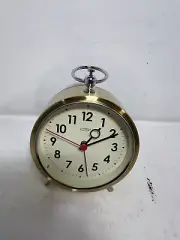 Cloudnola Station Metal Alarm Clock, Brushed Gold and Black, LED Light up,
