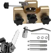 Chain Saw Sharpener, Aluminium Alloy Chainsaw Sharpening Kit with 3 Bits, Hand-Cranked Portable Chain Sharpening Tool for Chain Saws and Electric Saws