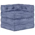 Convertible Sofa Chaise Lounge Thickly Padded Modular Pouf Cotton Fabric Indigo