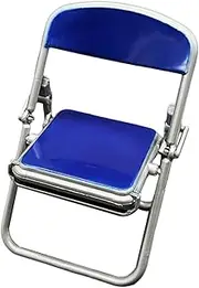 1:12 Miniature Folding Chair Model Accessories Fashion Stylish Cosplay Decorative Toy Ornament for 6inch Action Figures Scene, Blue