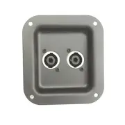 Metal Speaker Jack Plate W/ Dual Speakon NL4 Connectors For PA Speakers 4.5"x4"