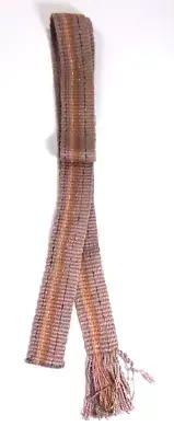 INKLE LOOM SASH / BELT, 46" x 1.5" unbraided fringe at one end cl88cr L30