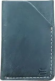 [Edozos] Minimalist Leather Credit Card Holder – Genuine Handmade Slim Wallet for Men & Women, Grey, 10 X 7 CM, Classic